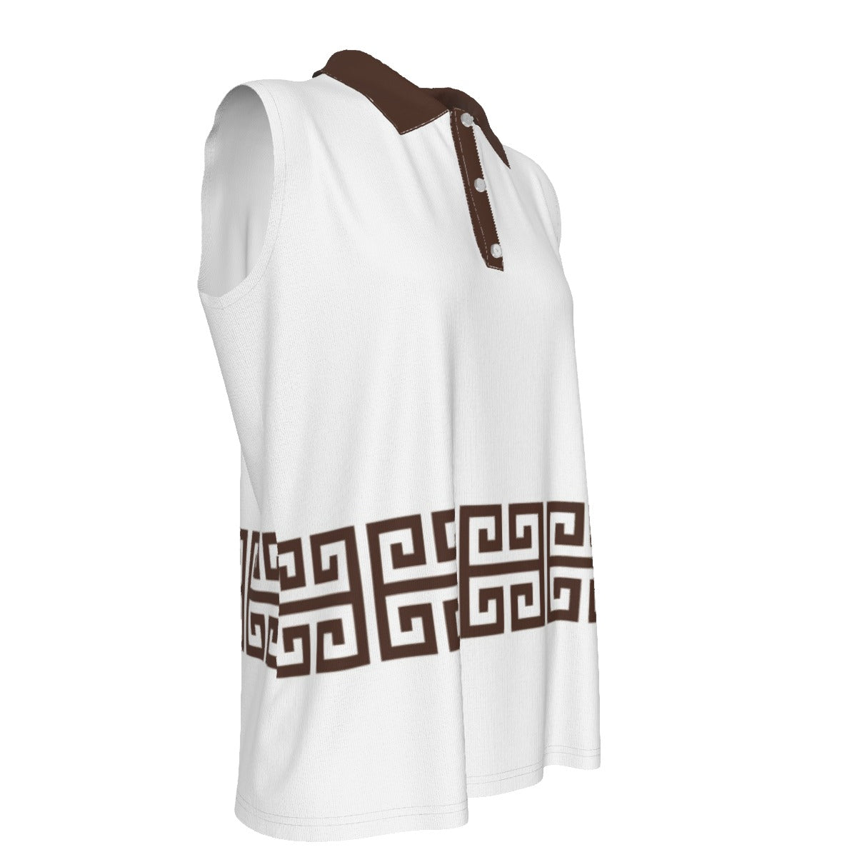 All-Over Print Women's High-Elastic Sleeveless Polo Shirt