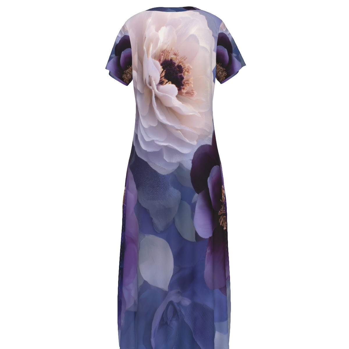 All-Over Print Women's V-neck Dress With Side Slit