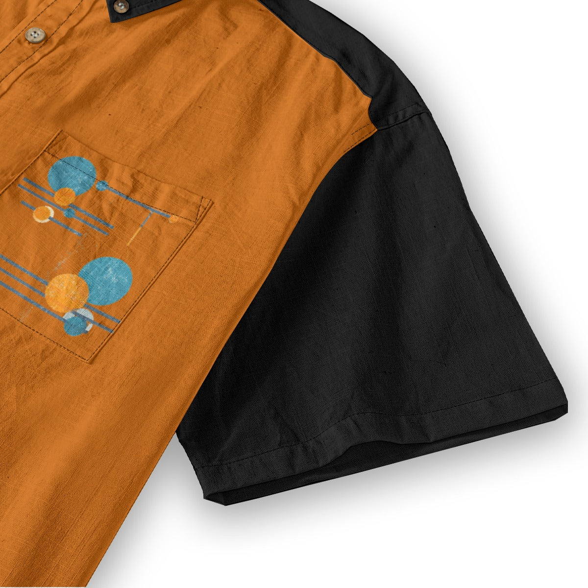All-Over Print Men's Breathable Cotton Shirt|125GSM-orange retro