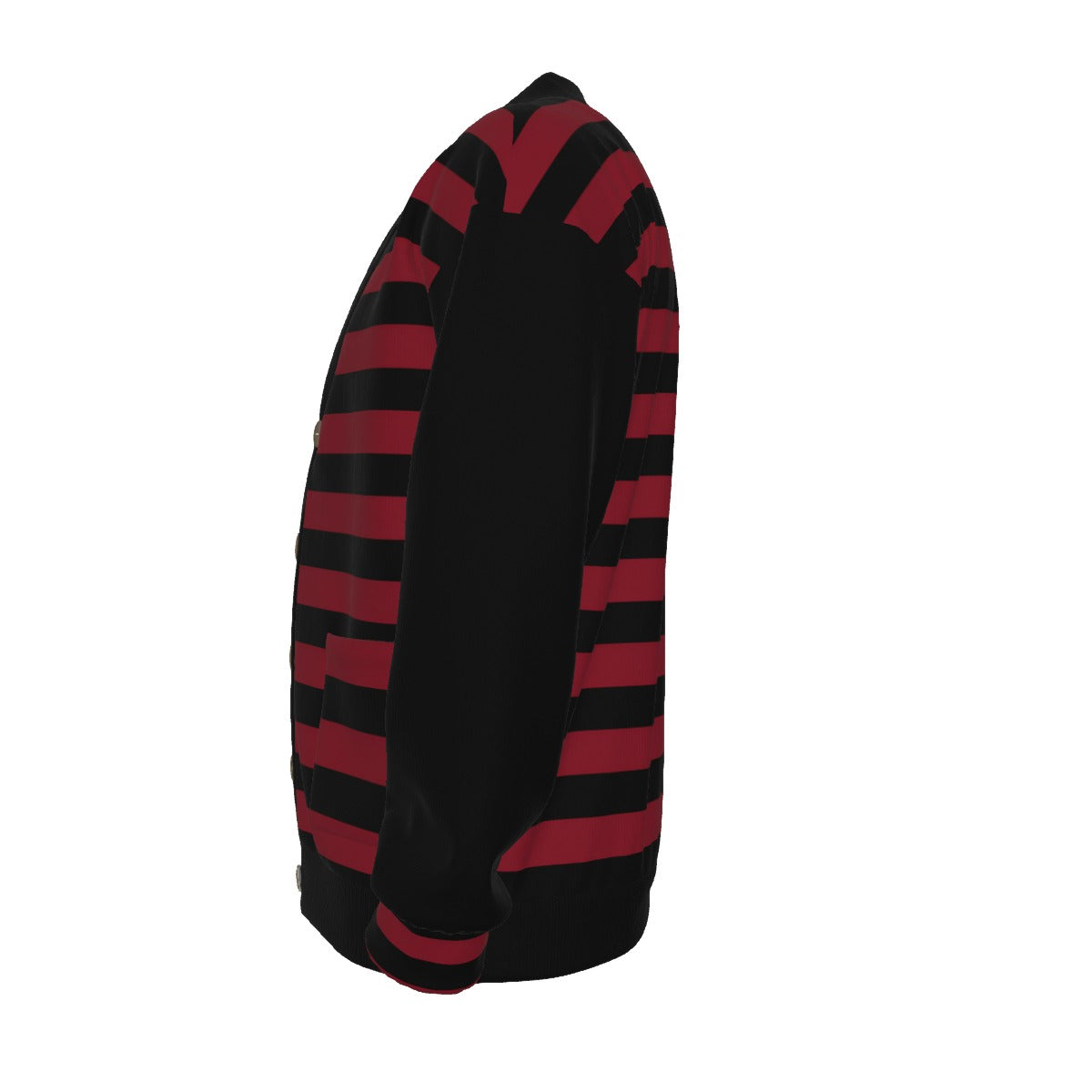 All-Over Print Unisex V-neck Knitted Fleece Cardigan With Button Closure  waldo
