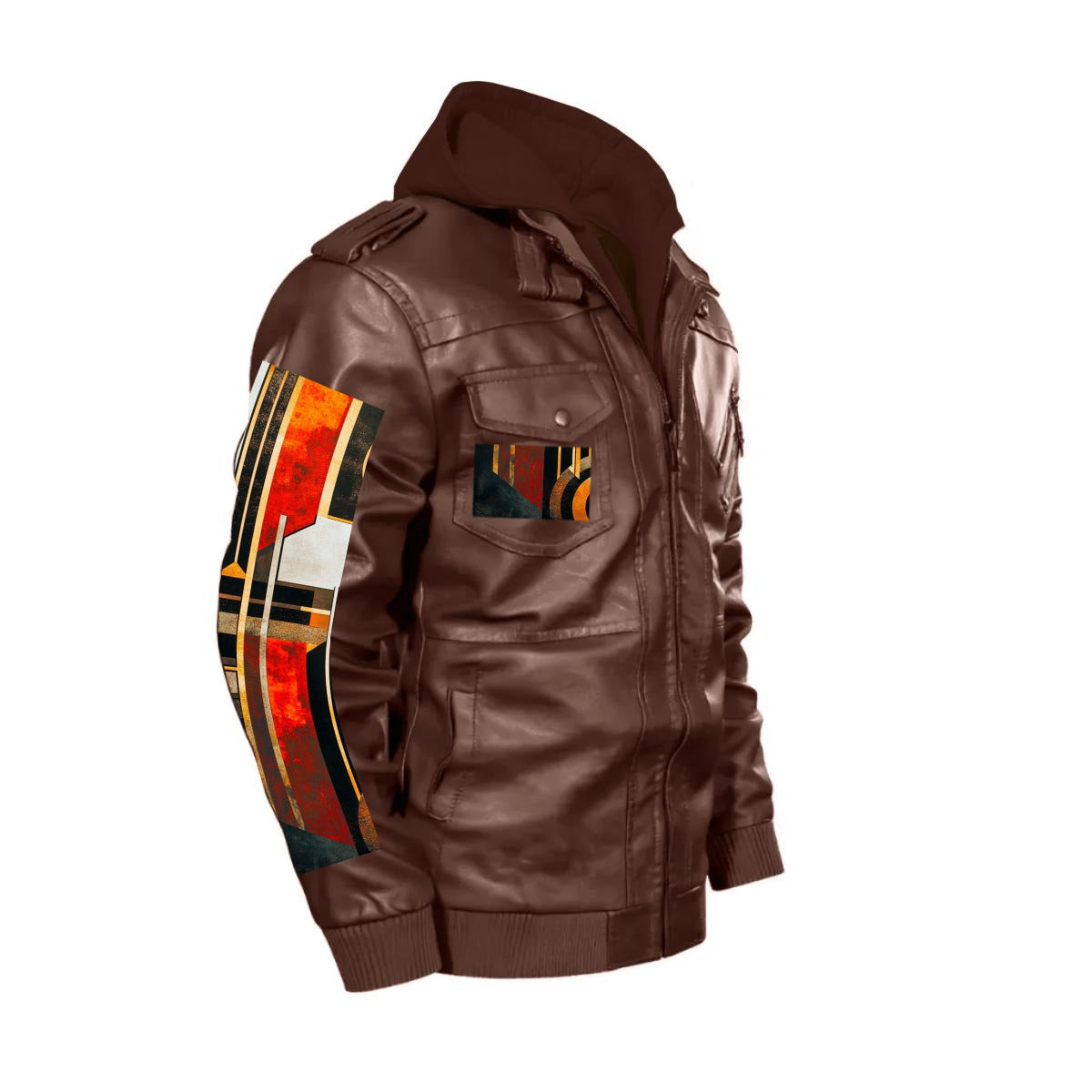 Men's Zip Leather Jacket |DTF
