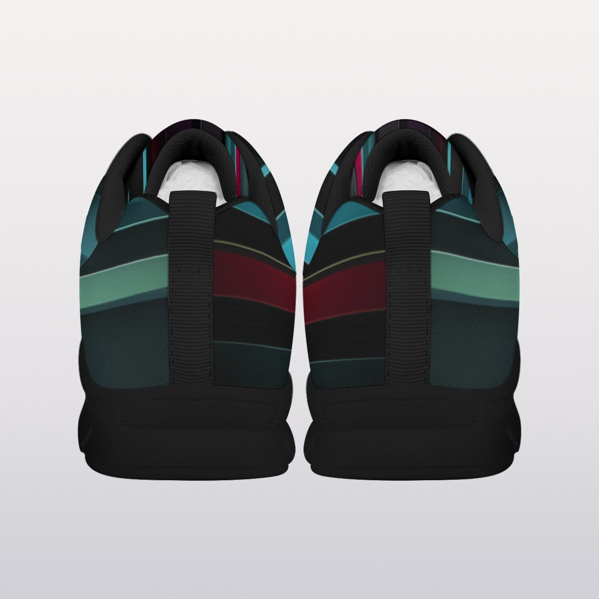 All-Over Print Men's Sports Shoes With Black Sole