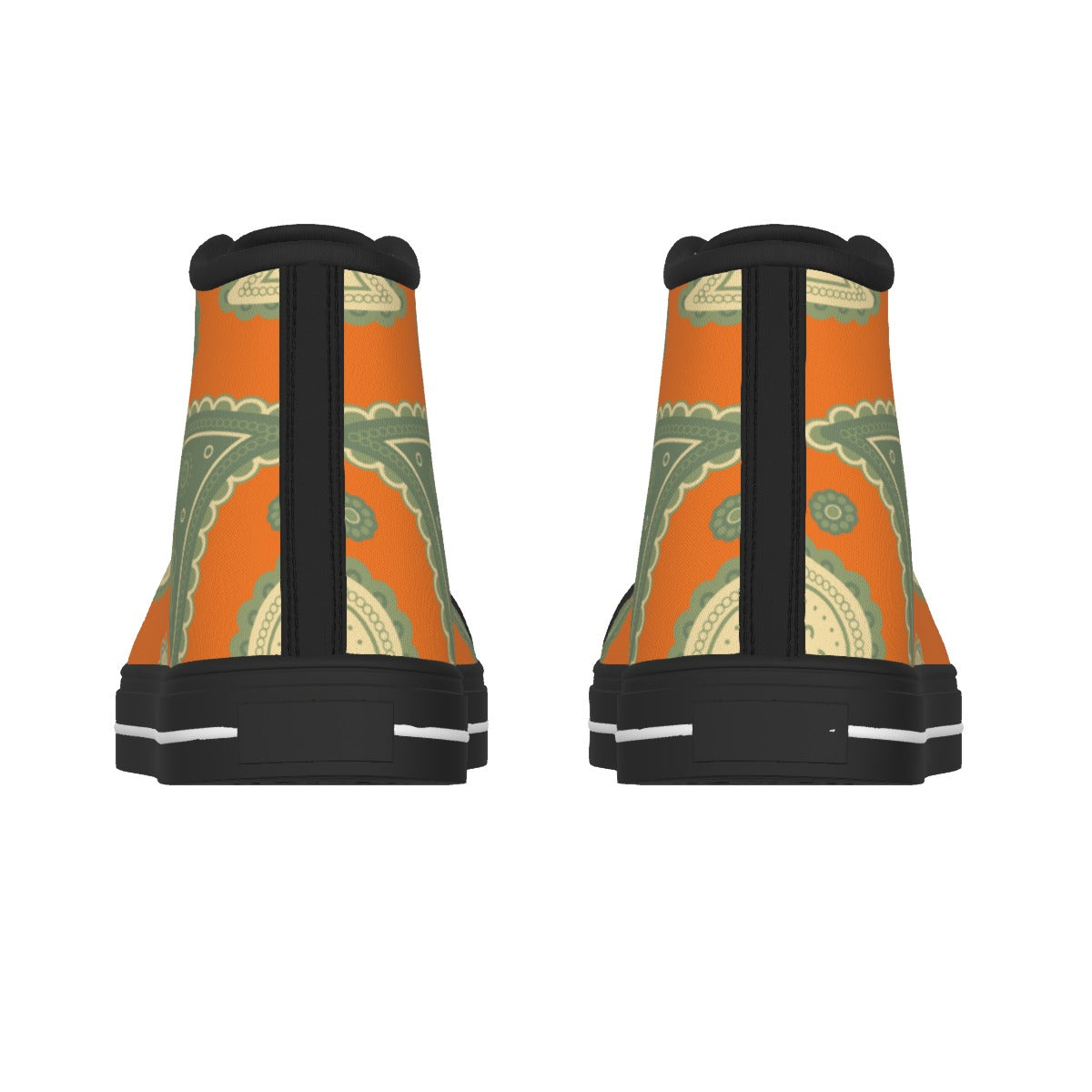 Orange Paisley Canvas Shoes