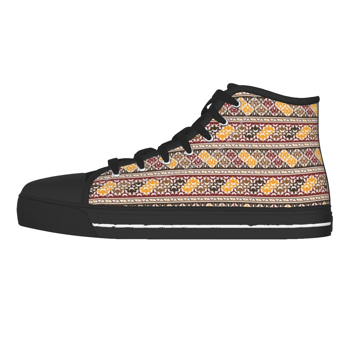 Geometric Men's Black Sole Canvas Shoes