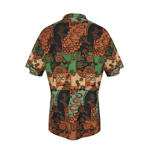 All-Over Print Men's Hawaiian Shirt With Button Closure |115GSM