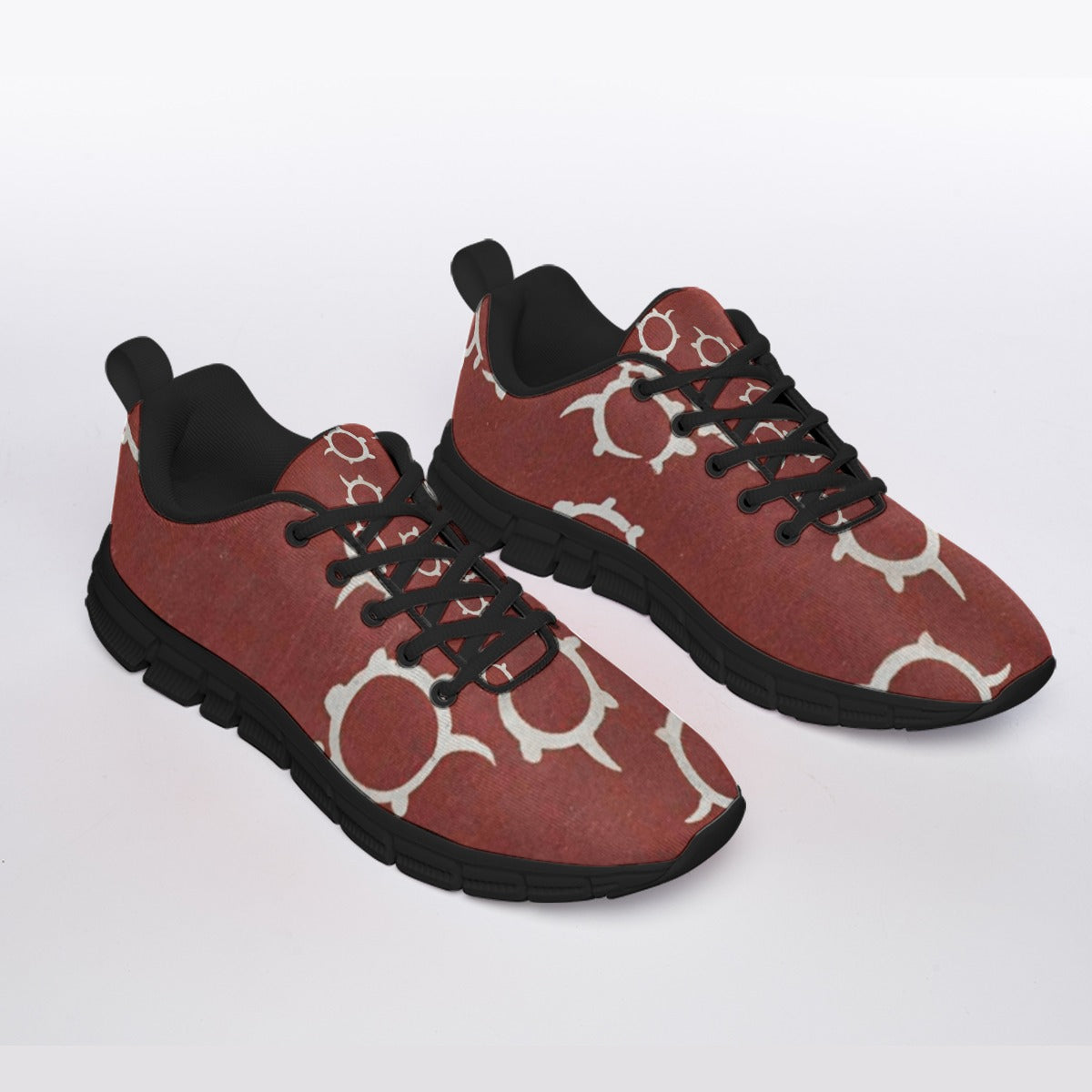 All-Over Print Men's Sports Shoes With Black Sole