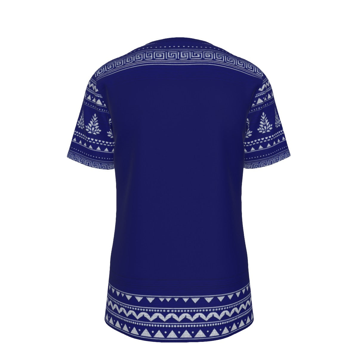 Vintage Tribal Pattern Border Navy Blue T-Shirt