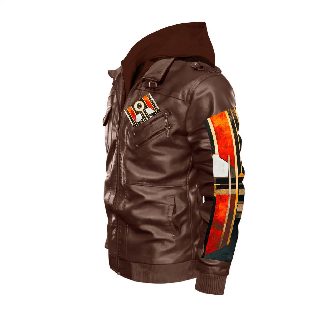Men's Zip Leather Jacket |DTF