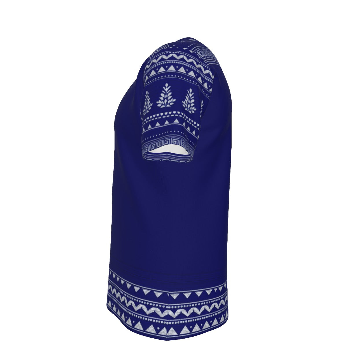 Vintage Tribal Pattern Border Navy Blue T-Shirt