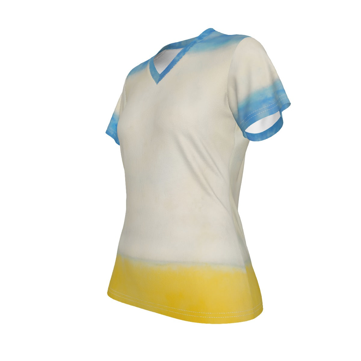 Women’s V-Neck Slim Fit Short Sleeve Summer Polyester Tee