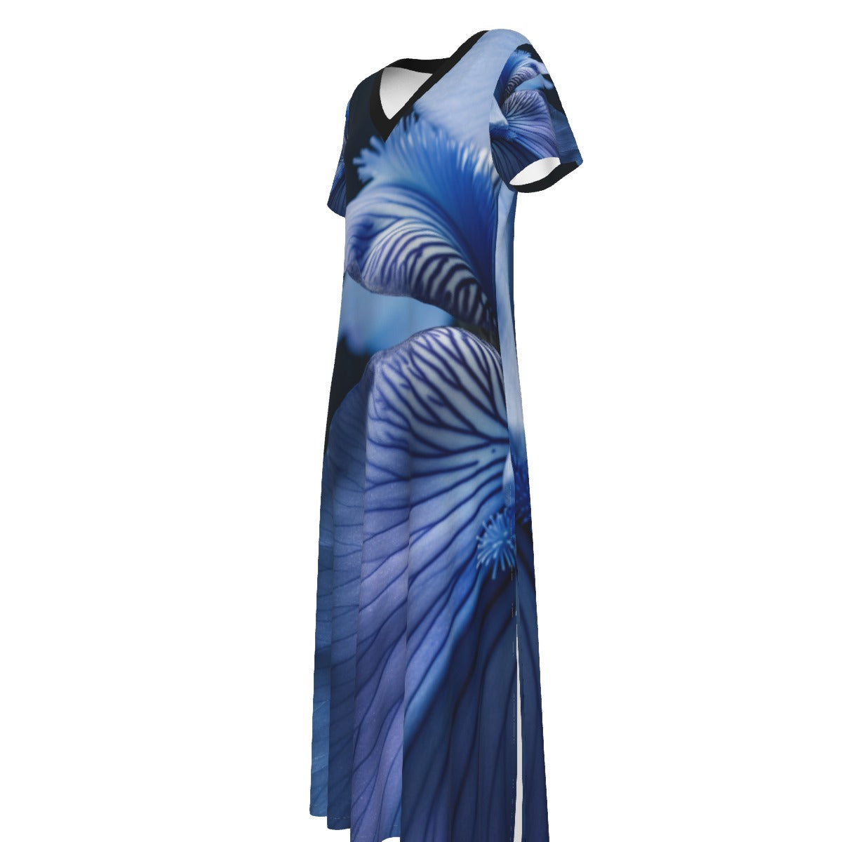 All-Over Print Women's V-neck Dress With Side Slit