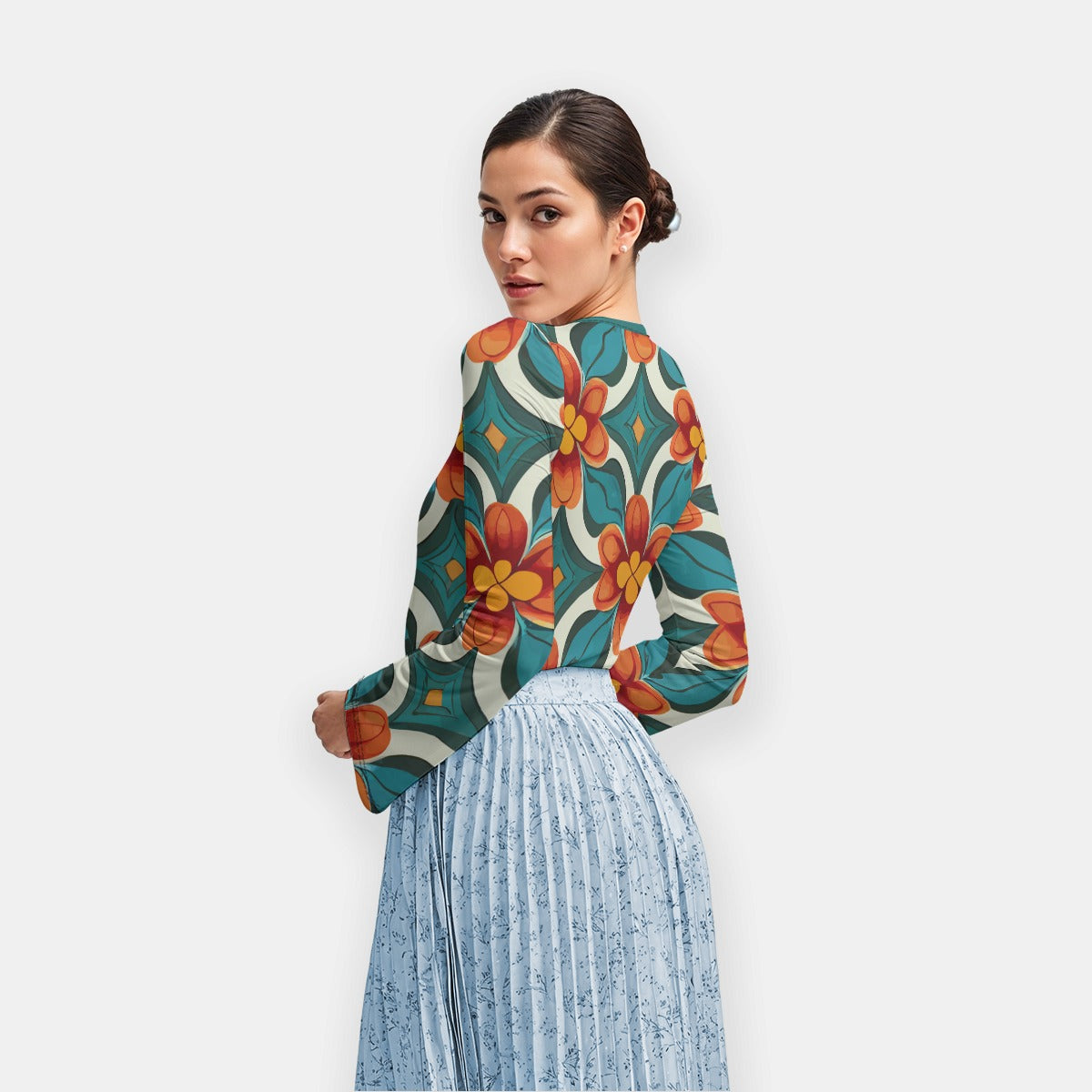 Women’s Long Sleeve Flared Sleeve Recycled Polyester Top