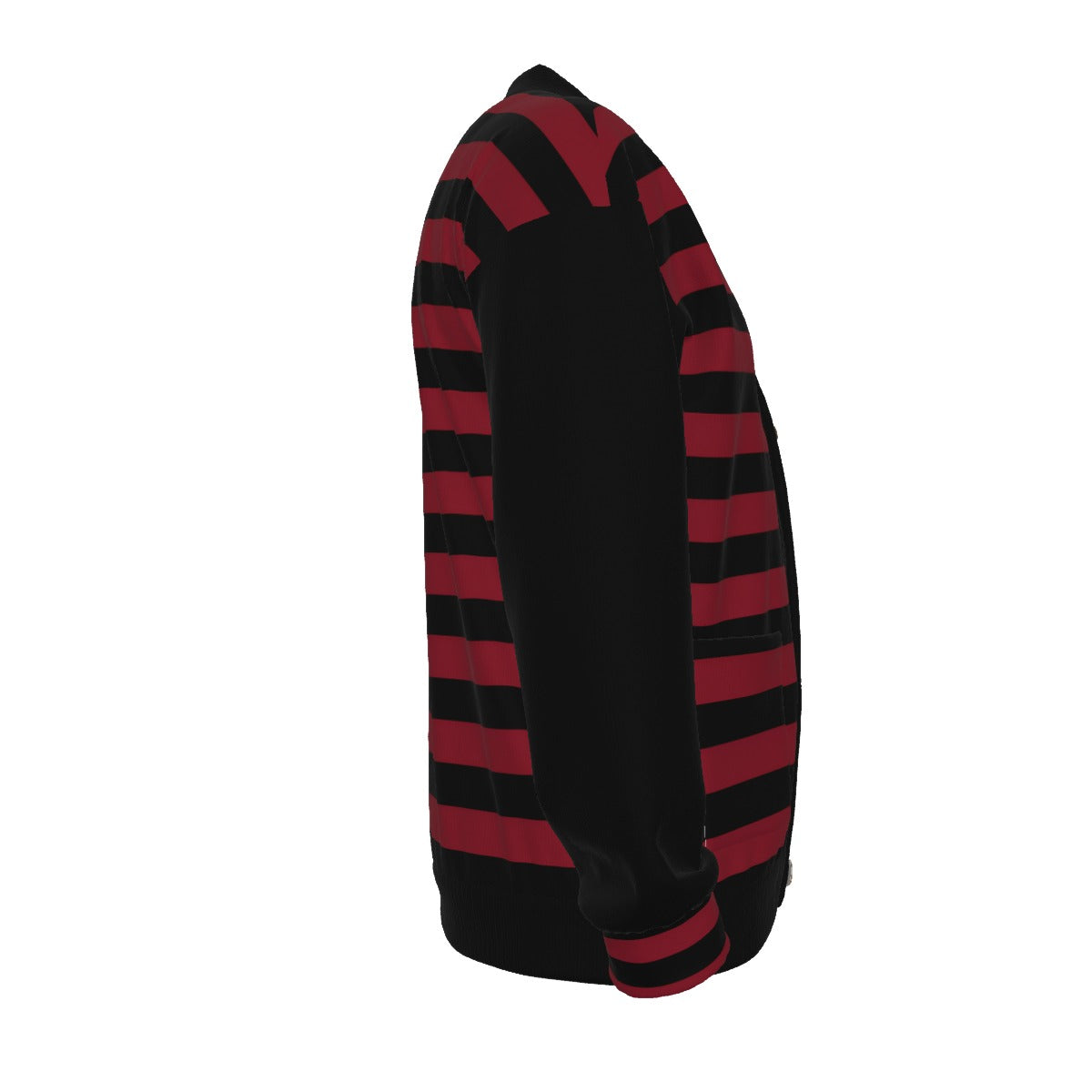 All-Over Print Unisex V-neck Knitted Fleece Cardigan With Button Closure  waldo