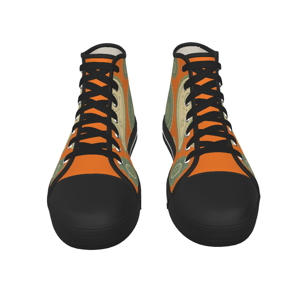 Orange Paisley Canvas Shoes
