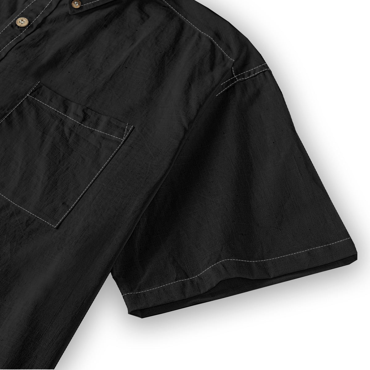 All-Over Print Men's Breathable Cotton Shirt|125GSM-black