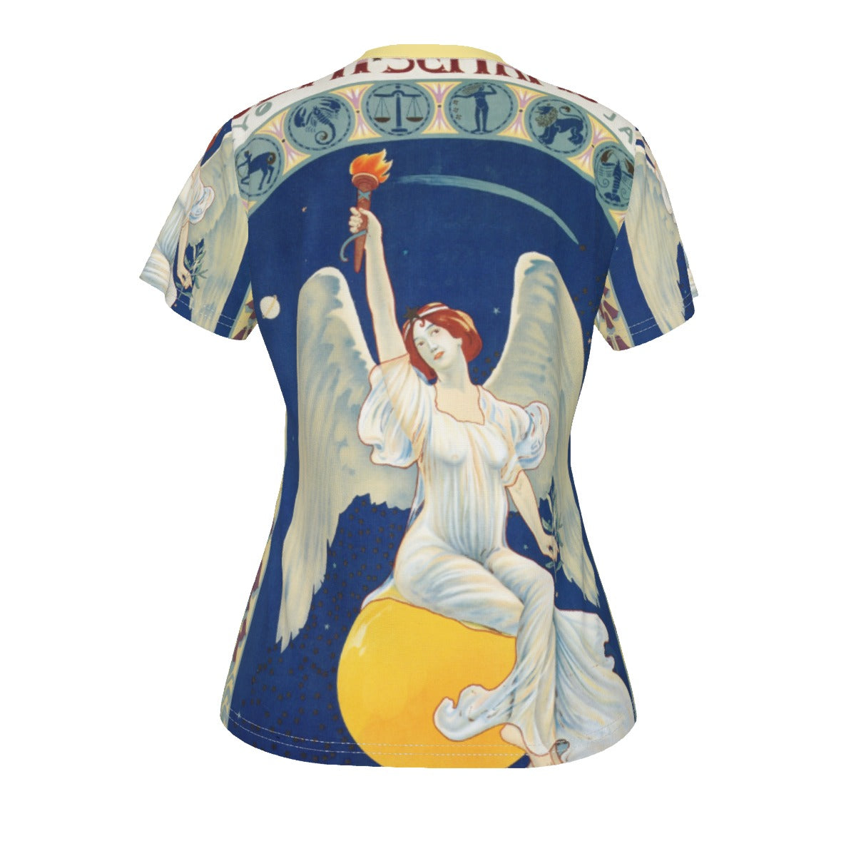 Angel Print V-neck Women's T-shirt