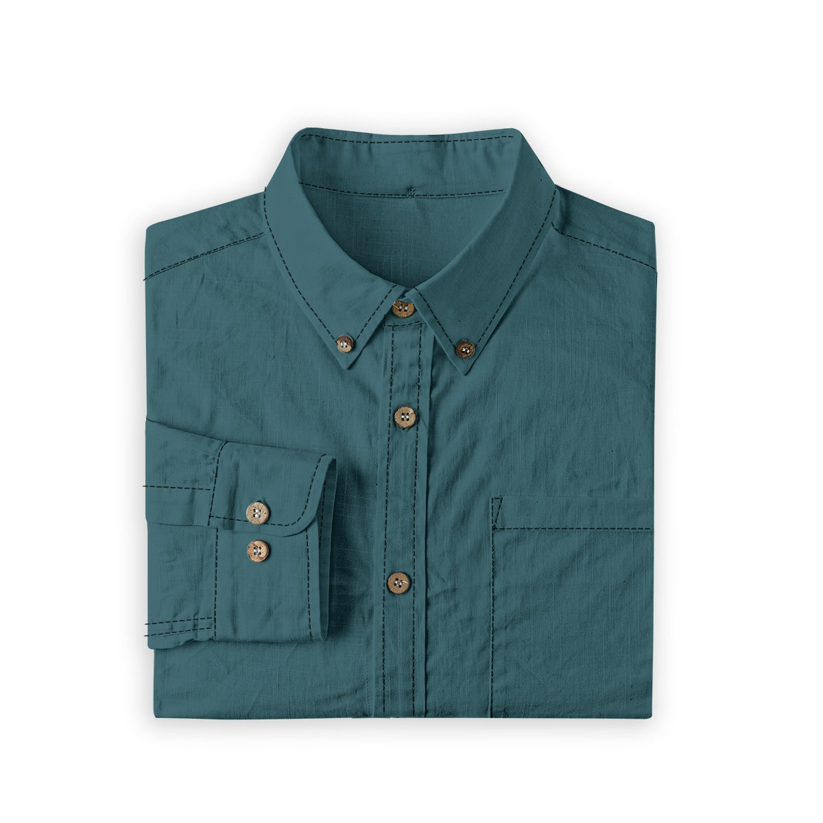All-Over Print Men's Casual Lapel Long Sleeve Shirt|125GSM Cotton