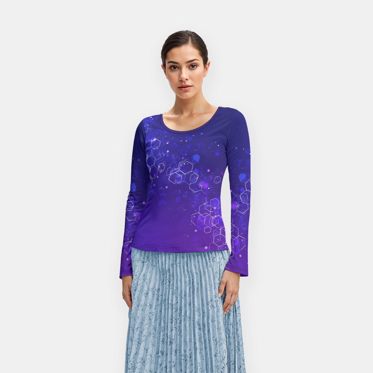 Women Flared Sleeve Recycled Long Sleeve T-Shirt Top Y2K