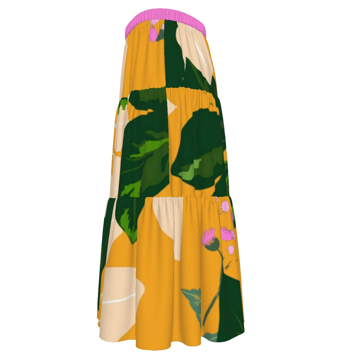 All-Over Print Women's Stitched Pleated Chiffon Skirt