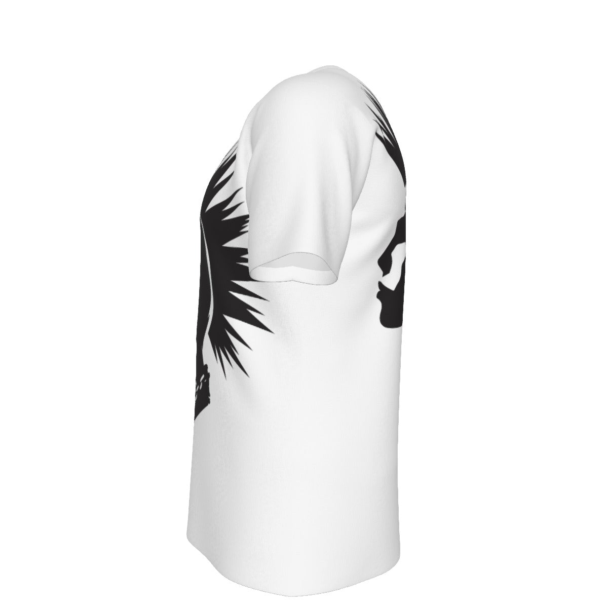 Punk Rock Mohawk Silhouette Graphic White T-Shirt