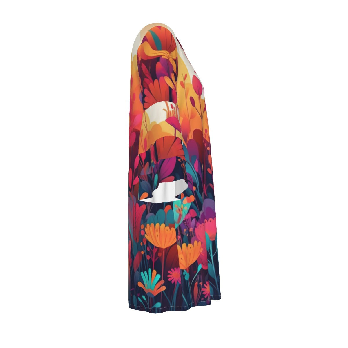 Festival of Flowers Stacked Ruffle Sleeve Dress