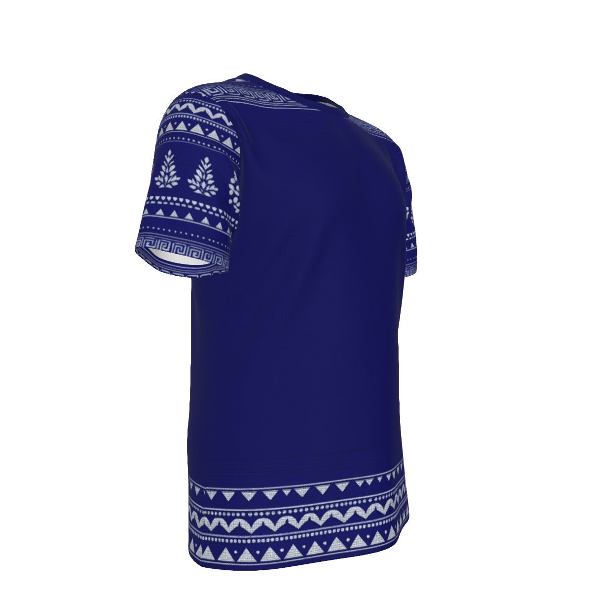 Vintage Tribal Pattern Border Navy Blue T-Shirt