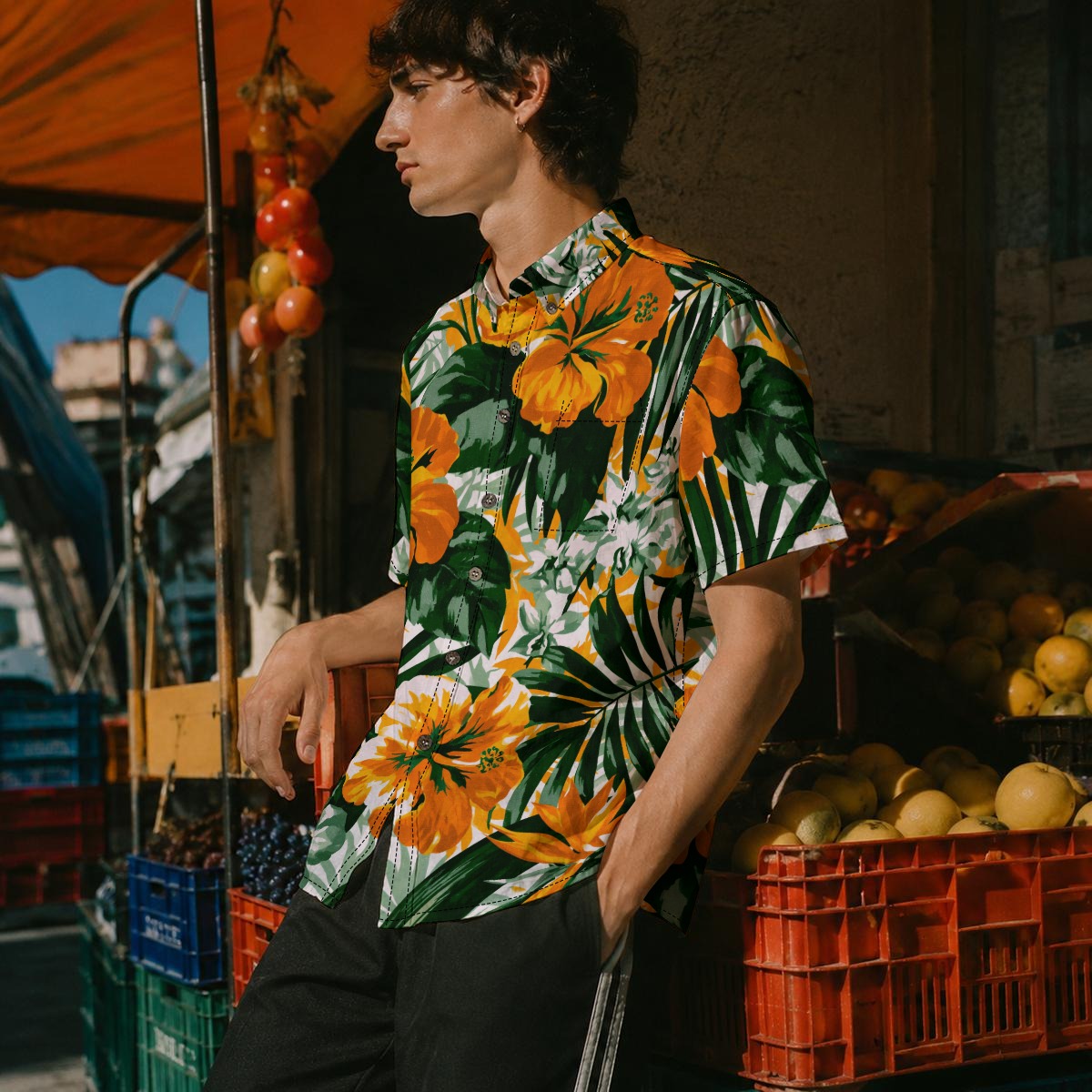 All-Over Print Men's Breathable Cotton Shirt|125GSM