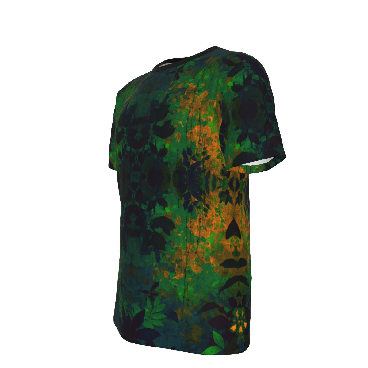 Dark Forest Camo Abstract Kaleidoscope Cotton Tee