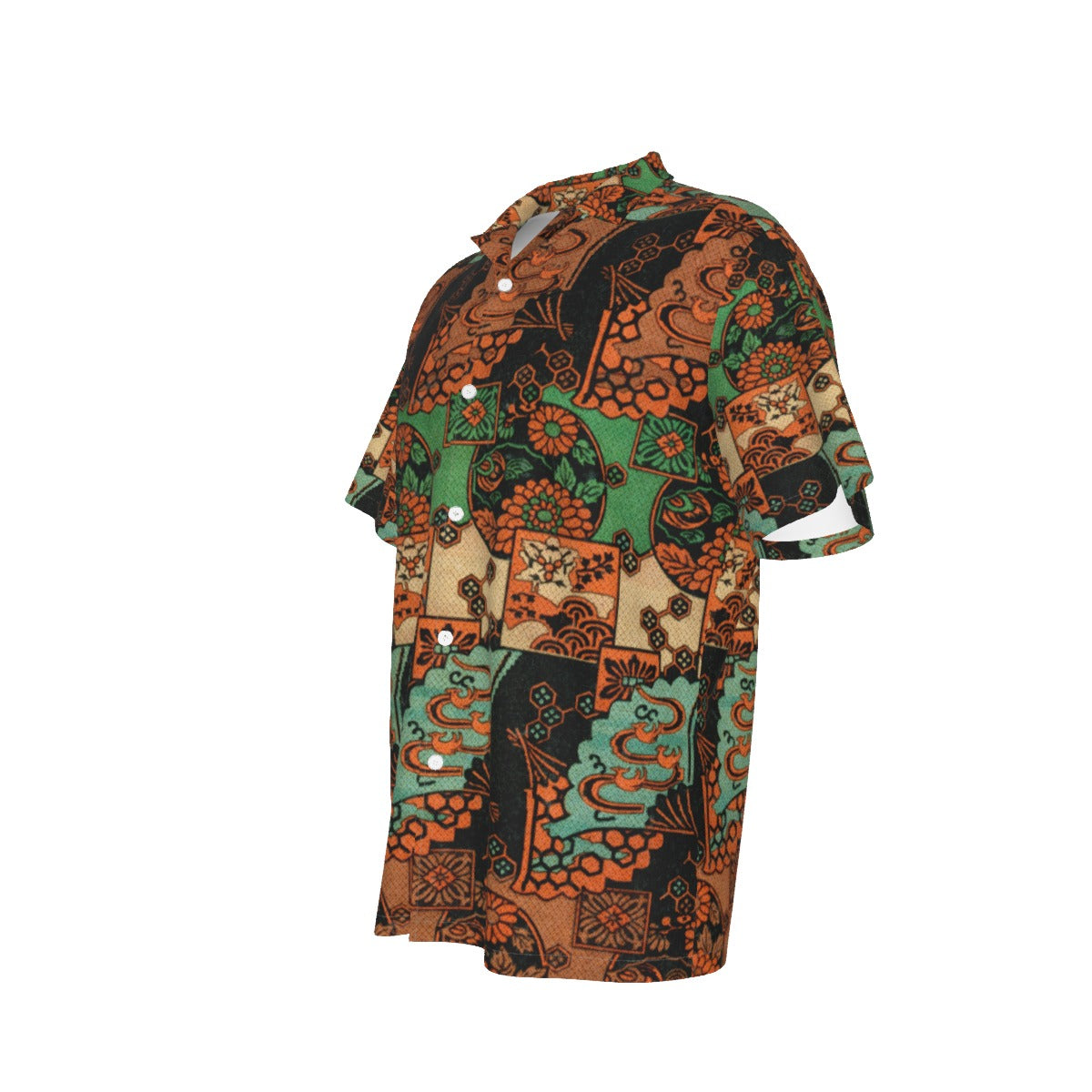 All-Over Print Men's Hawaiian Shirt With Button Closure |115GSM
