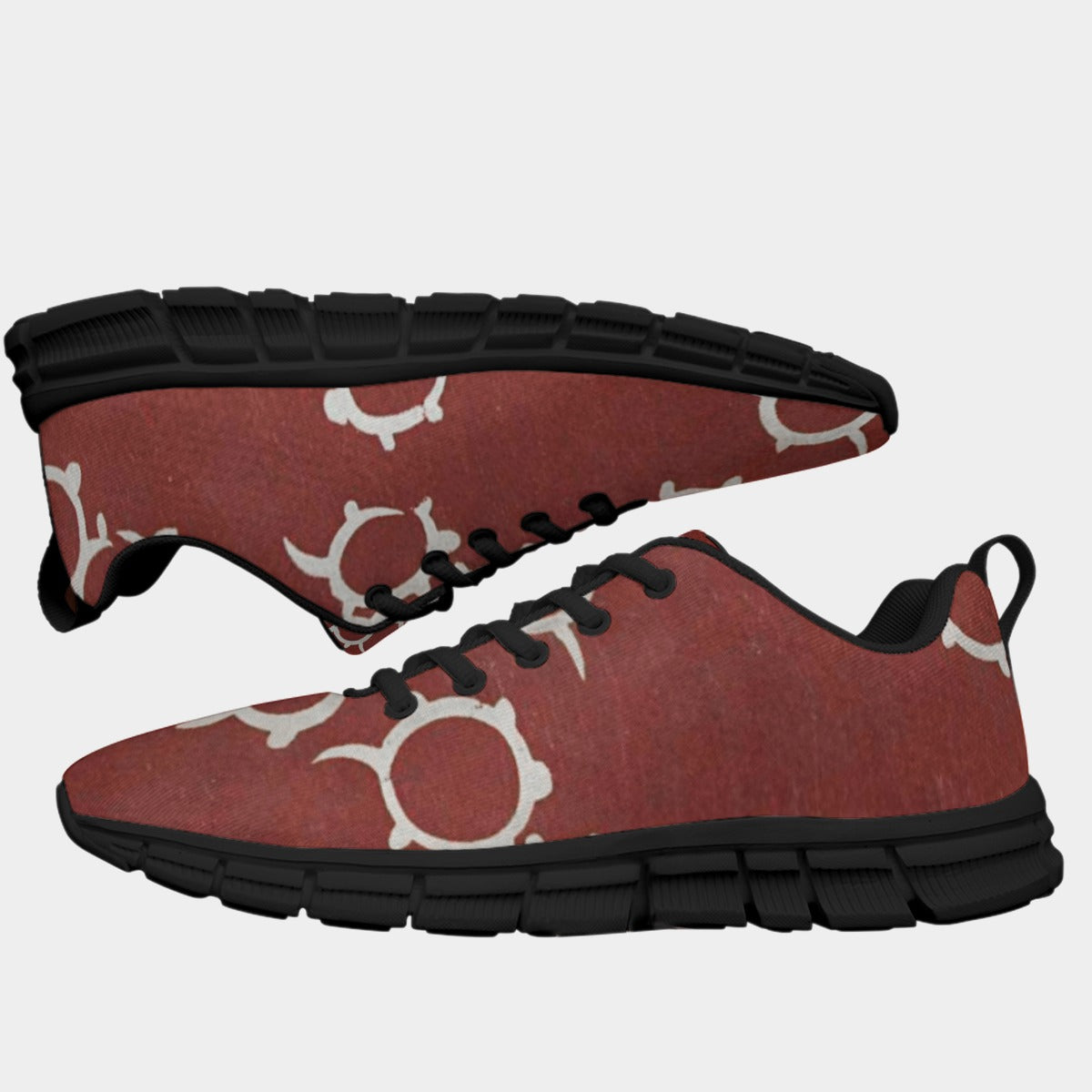 Custom Men's Mesh Breathable Running Sports Shoes Black Sole
