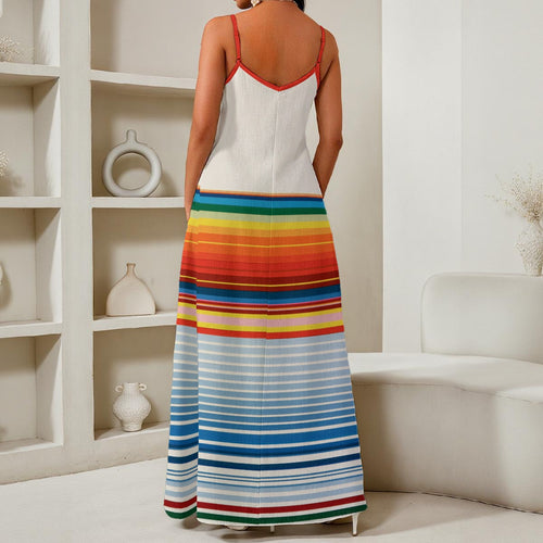 All-Over Print Women's Elegant V-Neck Maxi Dress