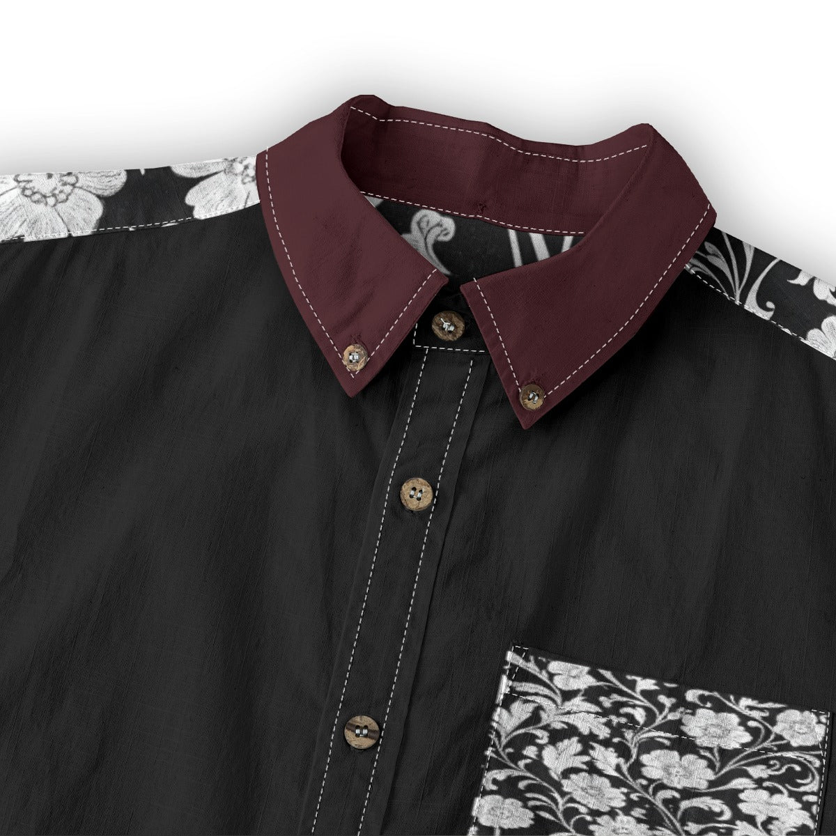 All-Over Print Men's Casual Lapel Long Sleeve Shirt|125GSM Cotton