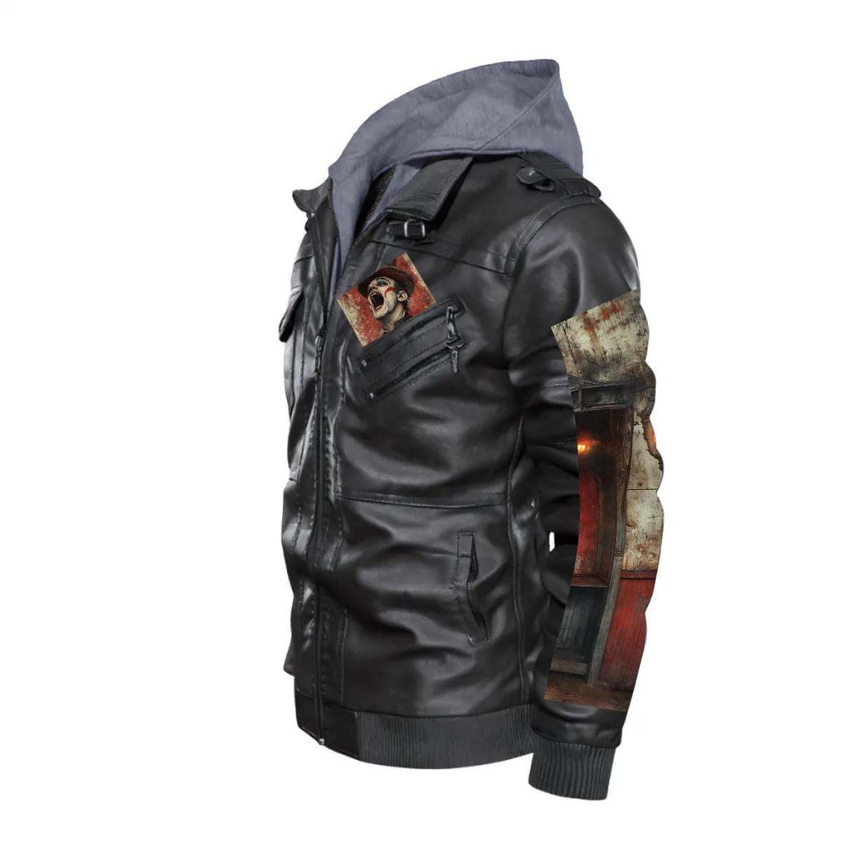 Men's Zip Leather Jacket |DTF