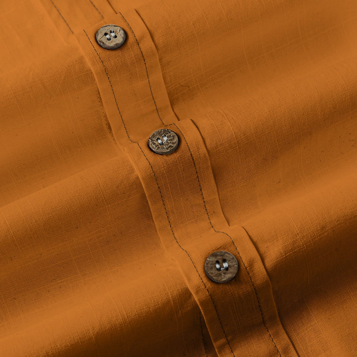 All-Over Print Men's Breathable Cotton Shirt|125GSM-orange retro
