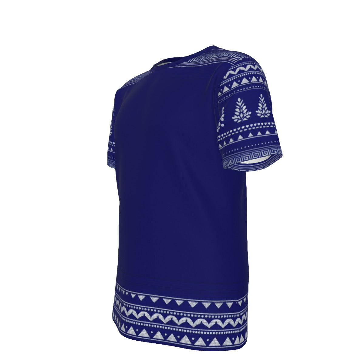 Vintage Tribal Pattern Border Navy Blue T-Shirt