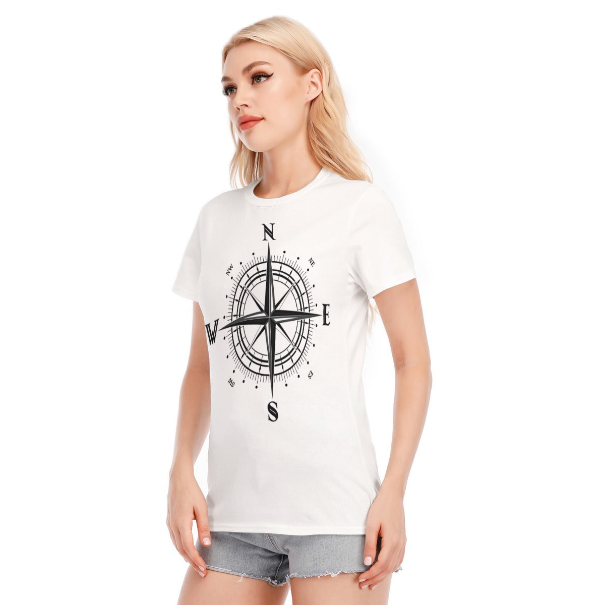 All-Over Print Women's Round Neck T-Shirt | 190GSM Cotton