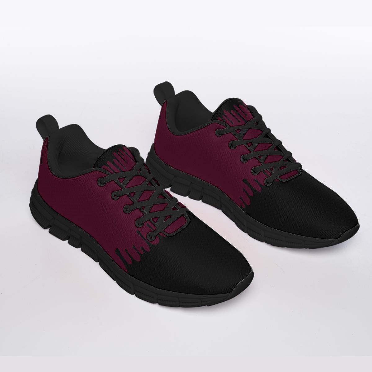 All-Over Print Men's Sports Shoes With Black Sole