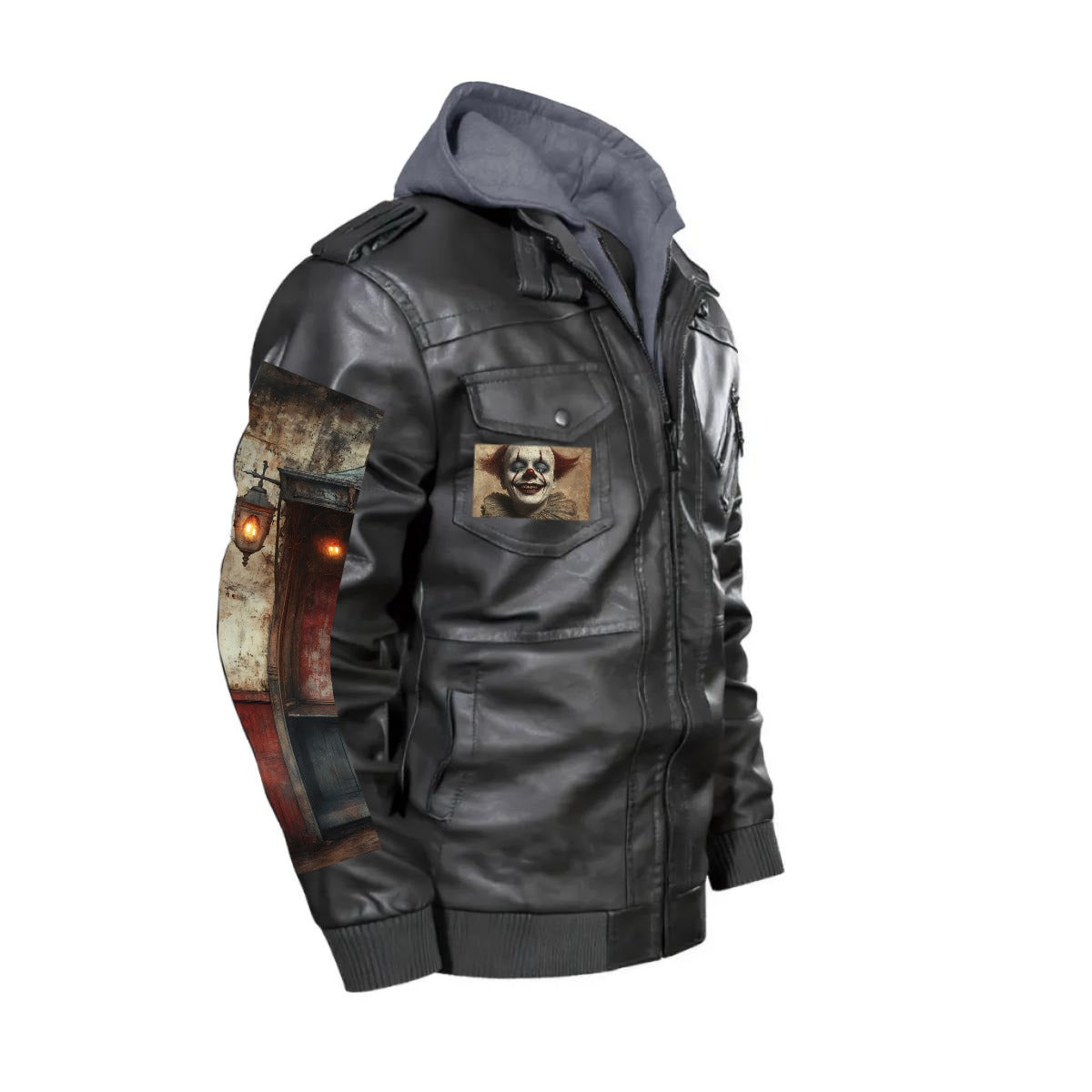Men's Zip Leather Jacket |DTF