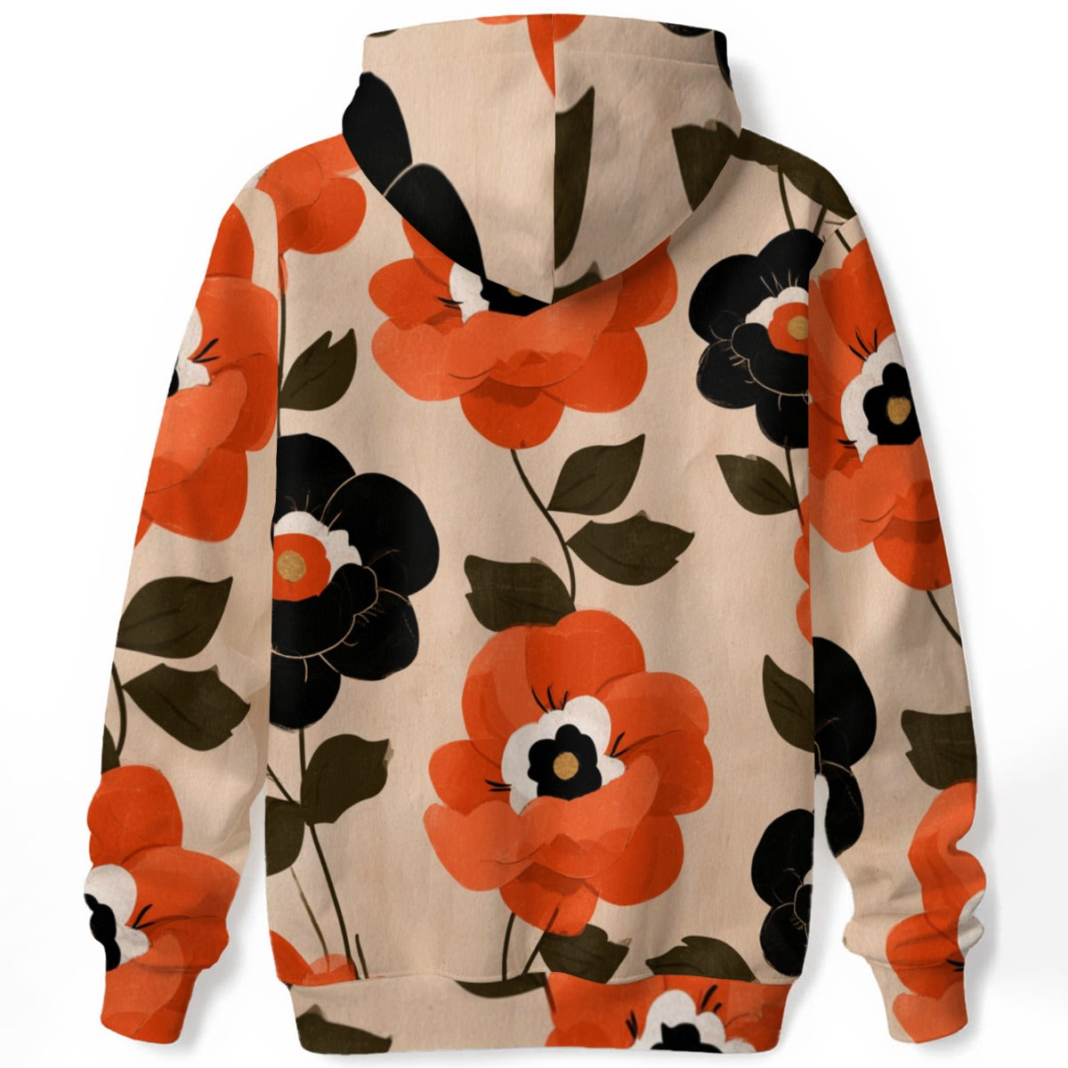 All-Over Print Unisex Pullover Hoodie | 310GSM Cotton orange flower