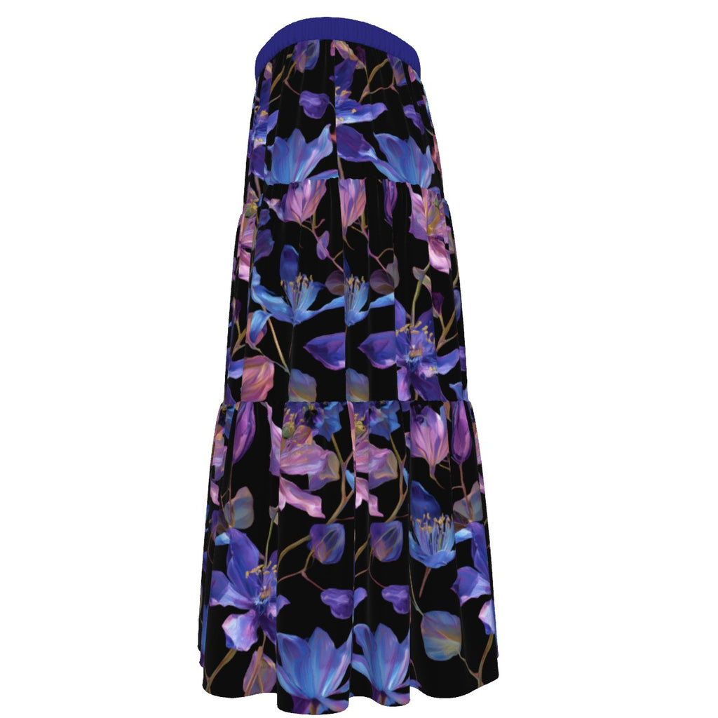 All-Over Print Women's Stitched Pleated Chiffon Skirt