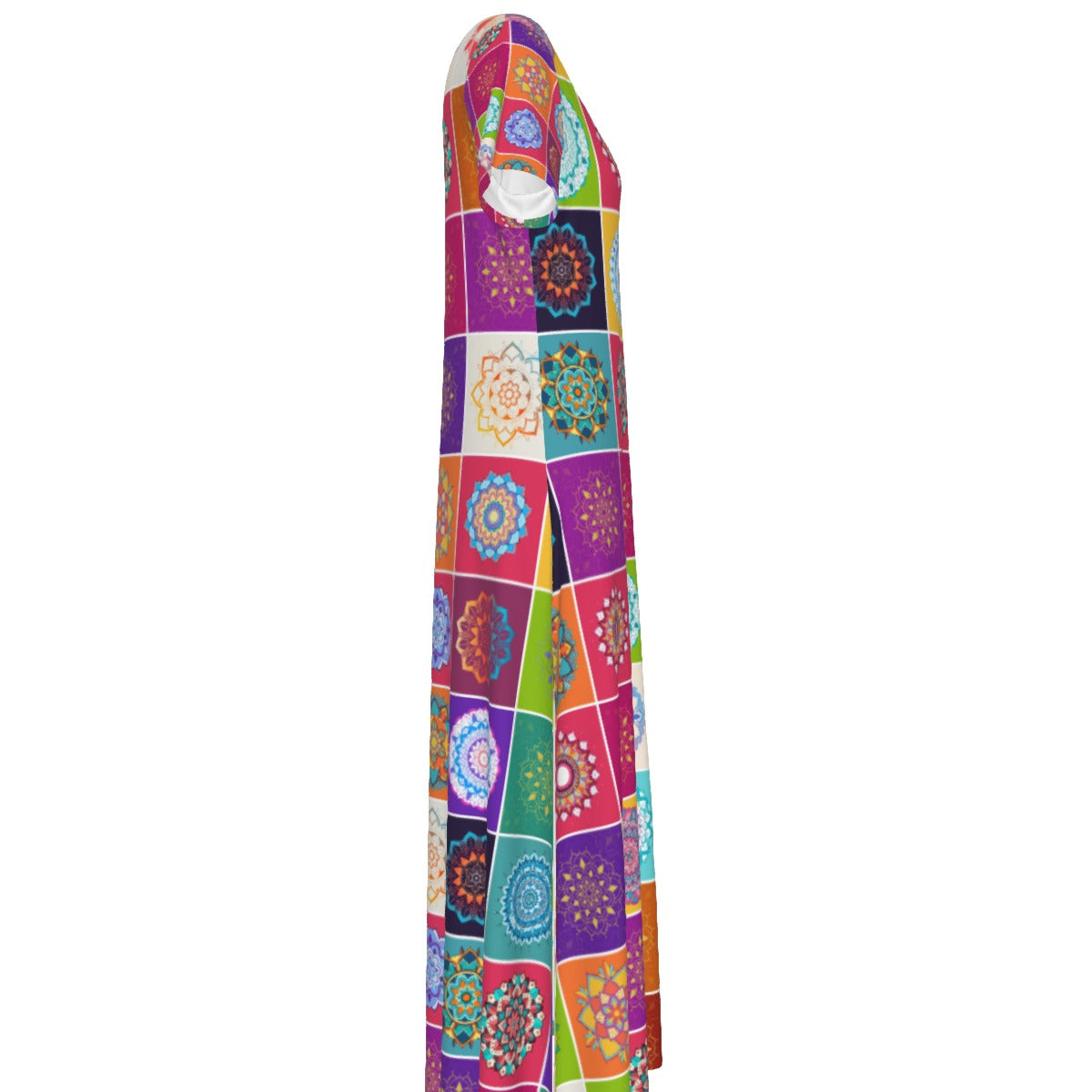 All-Over Print Women's V-neck Dress With Side Slit