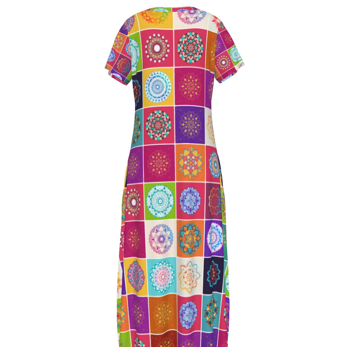 All-Over Print Women's V-neck Dress With Side Slit