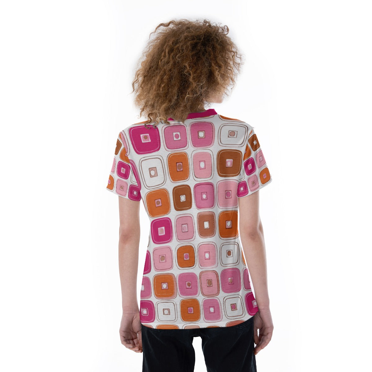 Women’s All-Over Print V-Neck Soft Jersey T-Shirt Summer