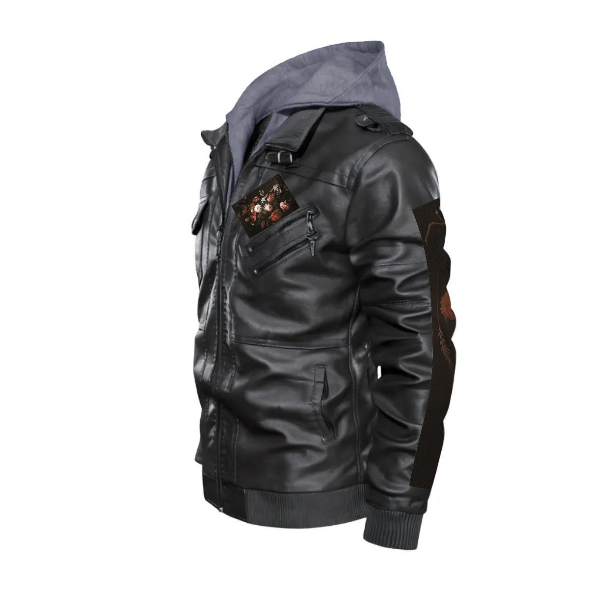 Men's Zip Leather Jacket |DTF