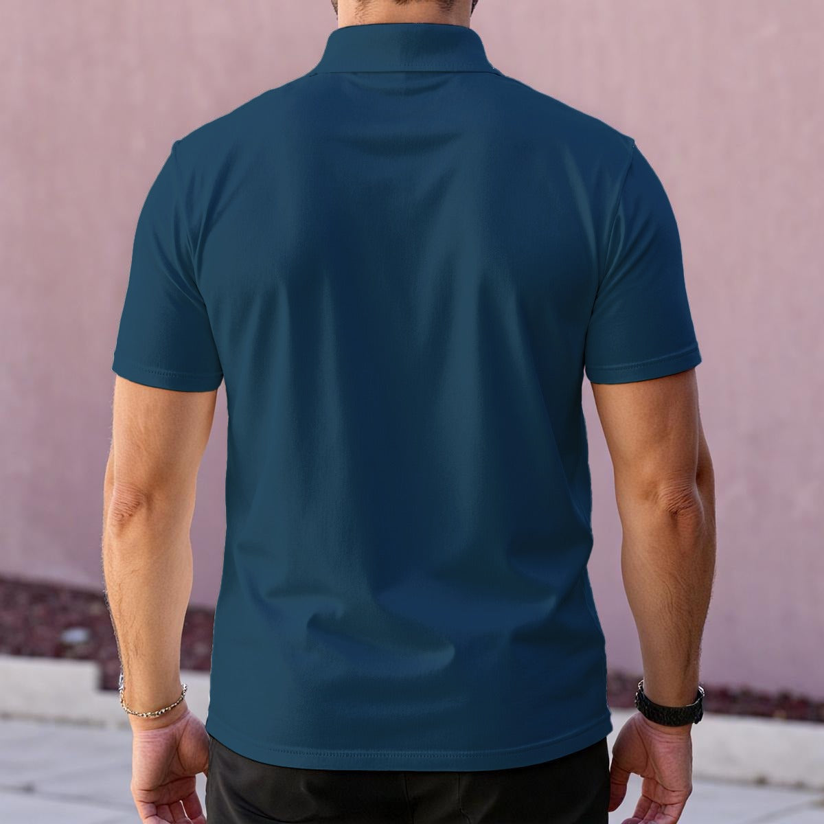 Men's All-Over Print Stretch Active Polo Jersey