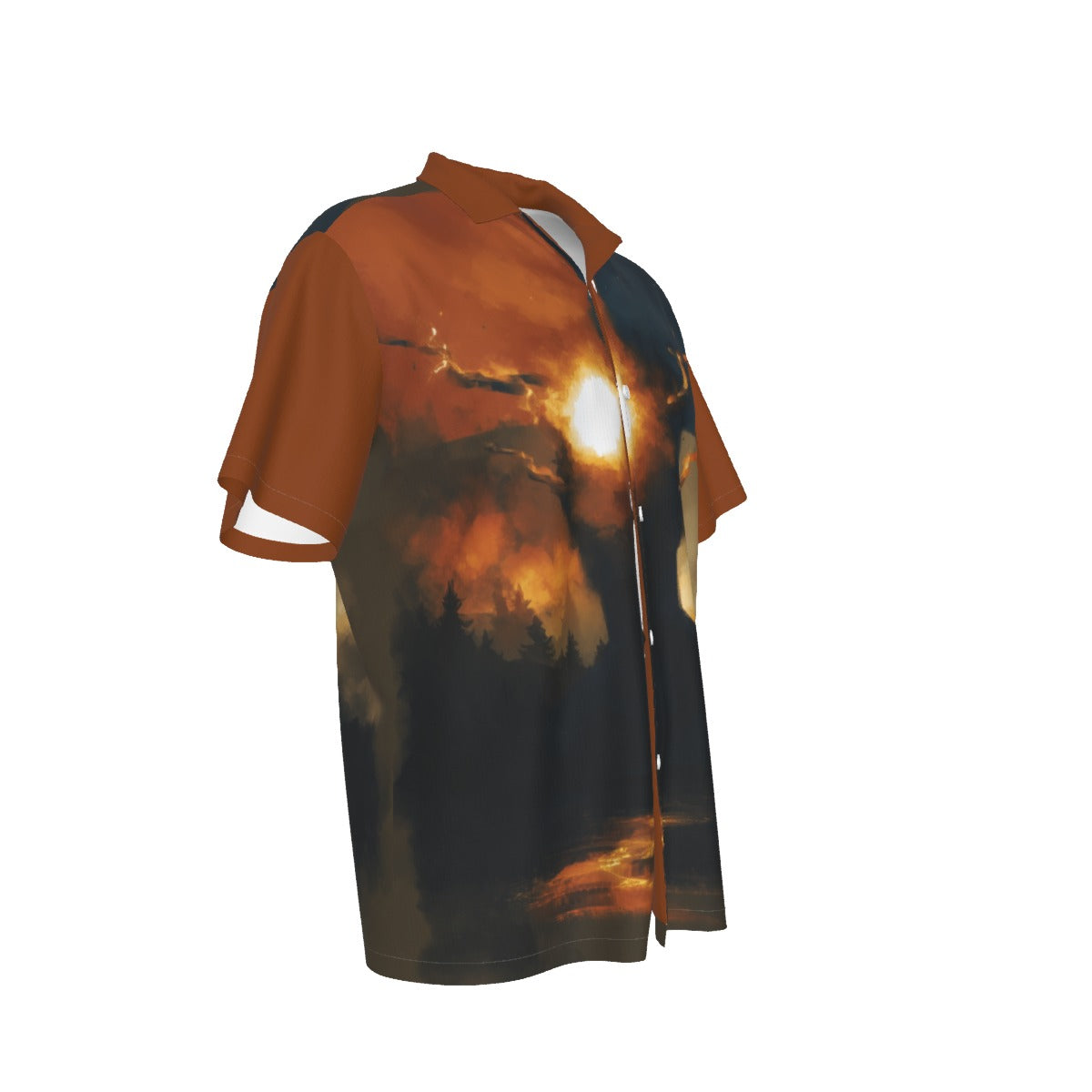 All-Over Print Men's Hawaiian Shirt With Button Closure |115GSM Cotton poplin