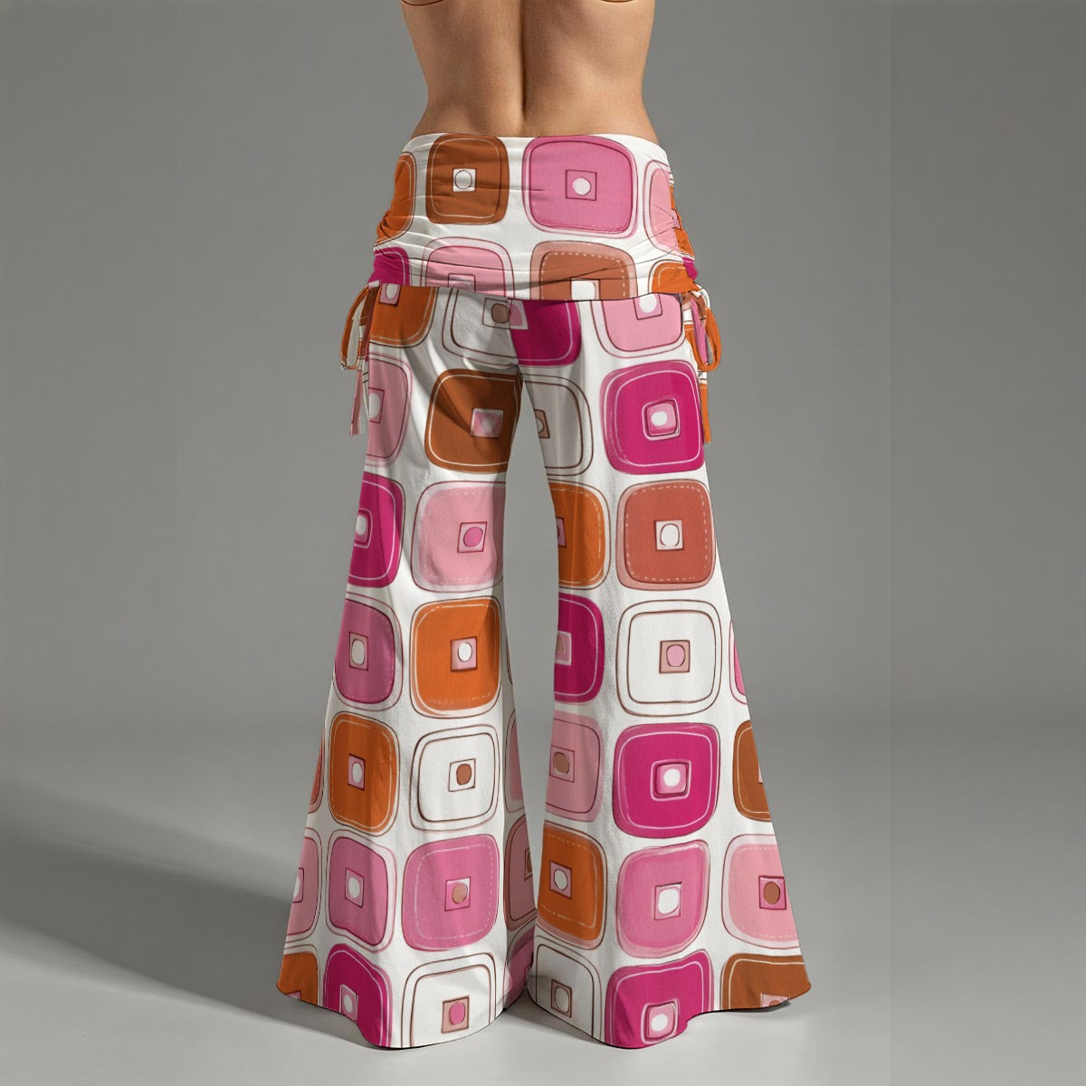 Mod Print High-Waist Wide-Leg Pants for Women