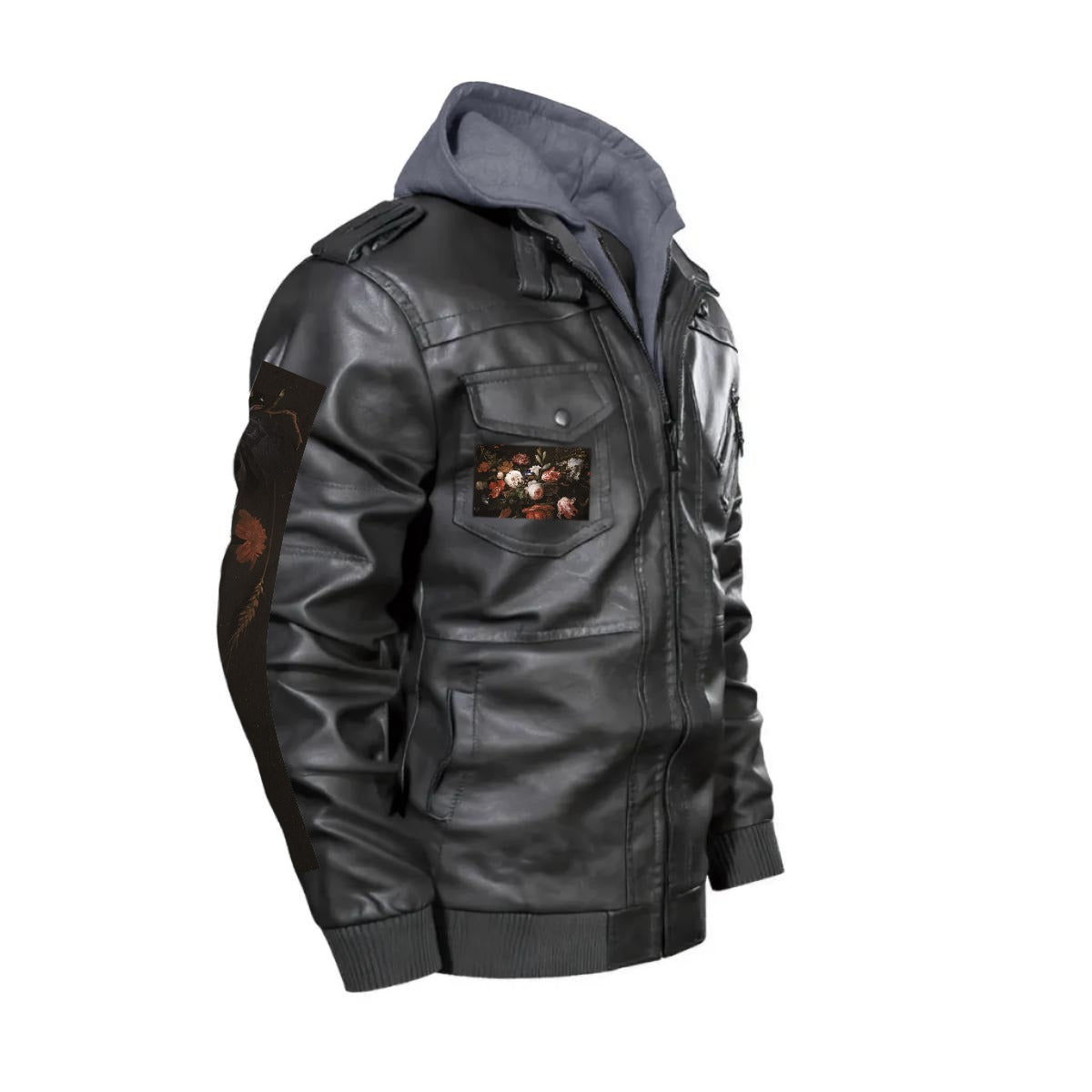Men's Zip Leather Jacket |DTF