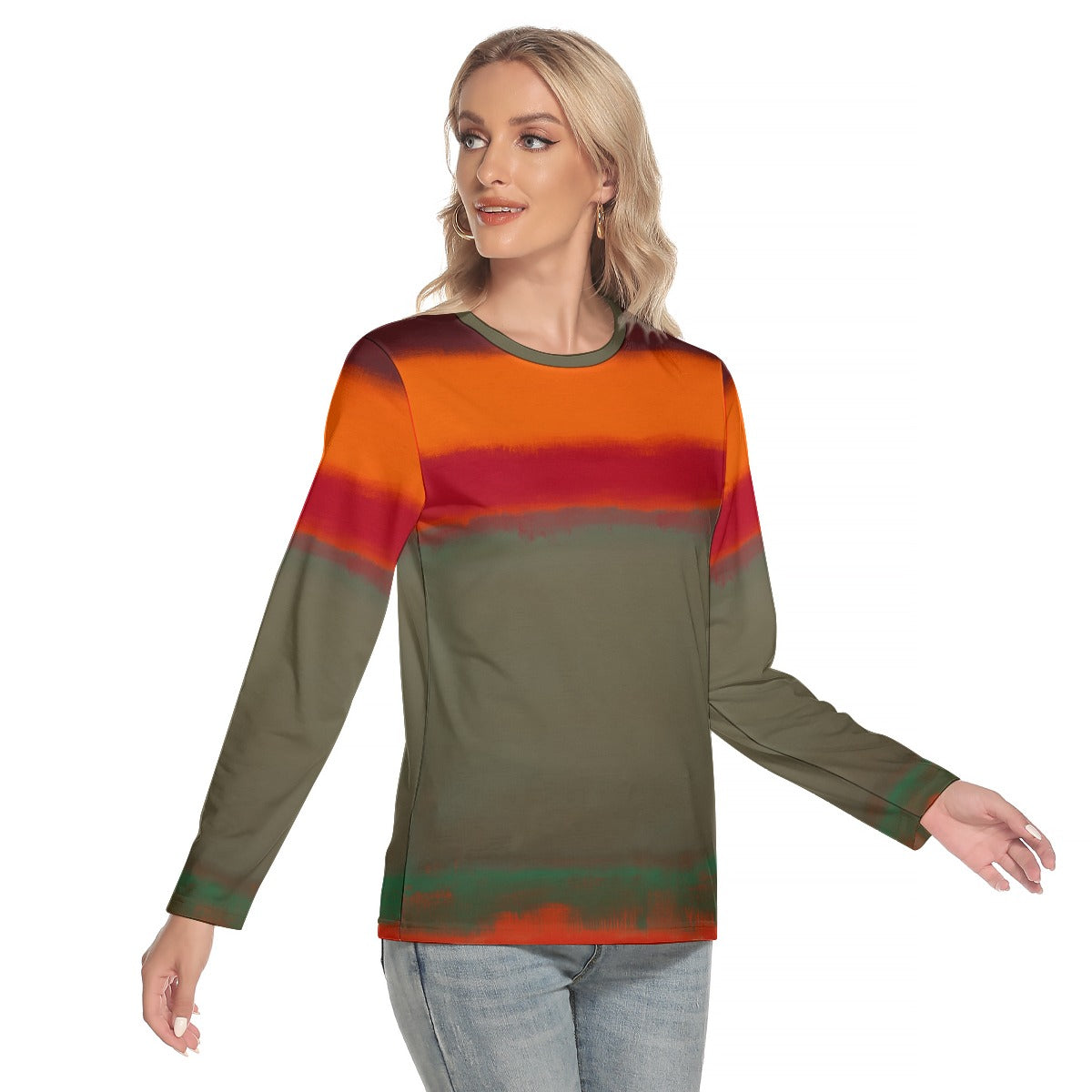 All-Over Print Women's O-neck Long Sleeve T-shirt