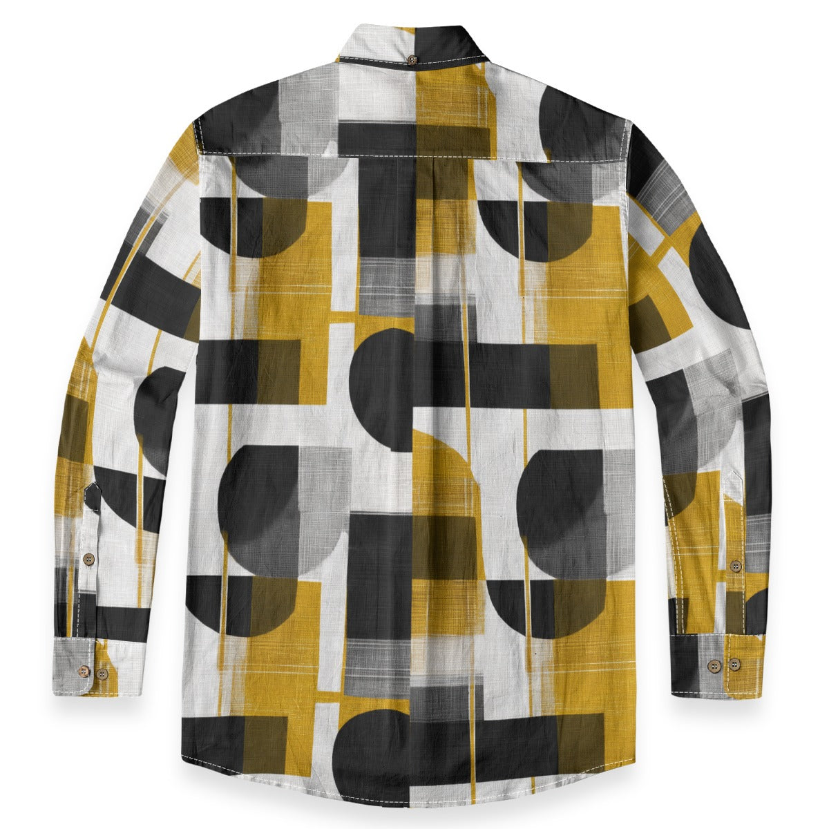 All-Over Print Men's Casual Lapel Long Sleeve Shirt|125GSM Cotton